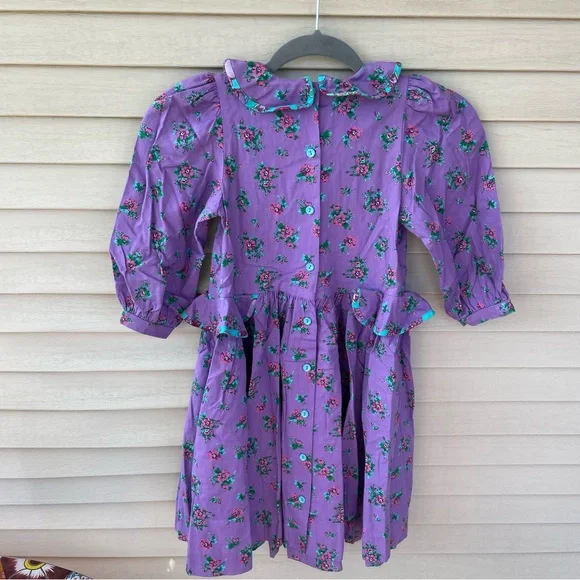 VINTAGE Mousefeathers Purple Floral Dress Size 6 - Picture 2 of 6